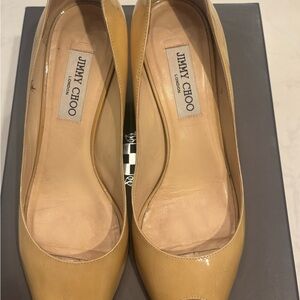 Jimmy Choo Nude Patent Leather Heels
